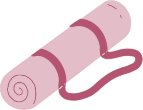 Pink Rolled Yoga Mat 
